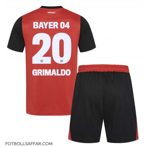 Bayer Leverkusen Alejandro Grimaldo #20 Hemmadräkt Barn 2024-25 Kortärmad (+ Korta byxor)